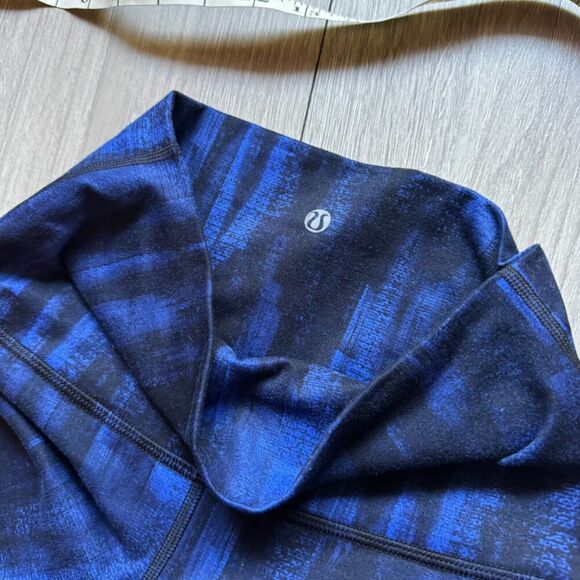 Lululemon Wunder Under Pant Nightsky Harbor Blue Black Full-On Luon Roll Down 6 - Picture 5 of 10